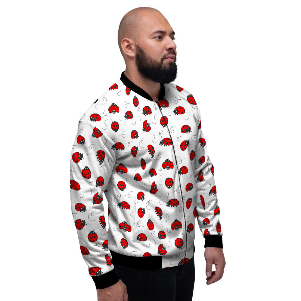 Ladybird Cartoon Print Pattern Men's Bomber Jacket-grizzshop