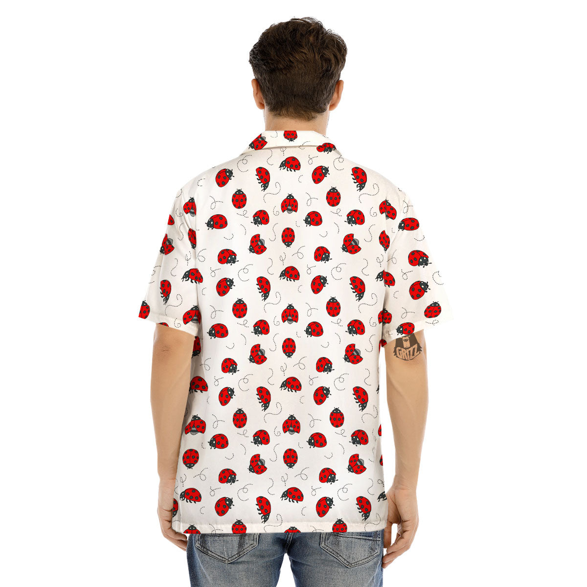 Ladybird Cartoon Print Pattern Men's Hawaiian Shirt-grizzshop