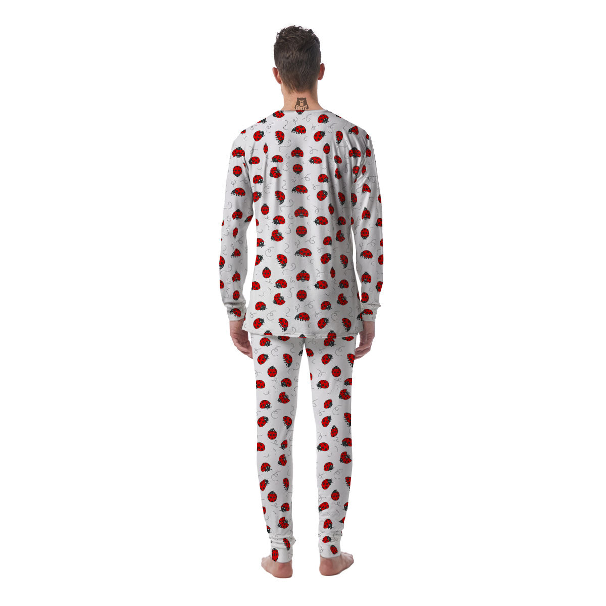 Ladybird Cartoon Print Pattern Men's Pajamas-grizzshop