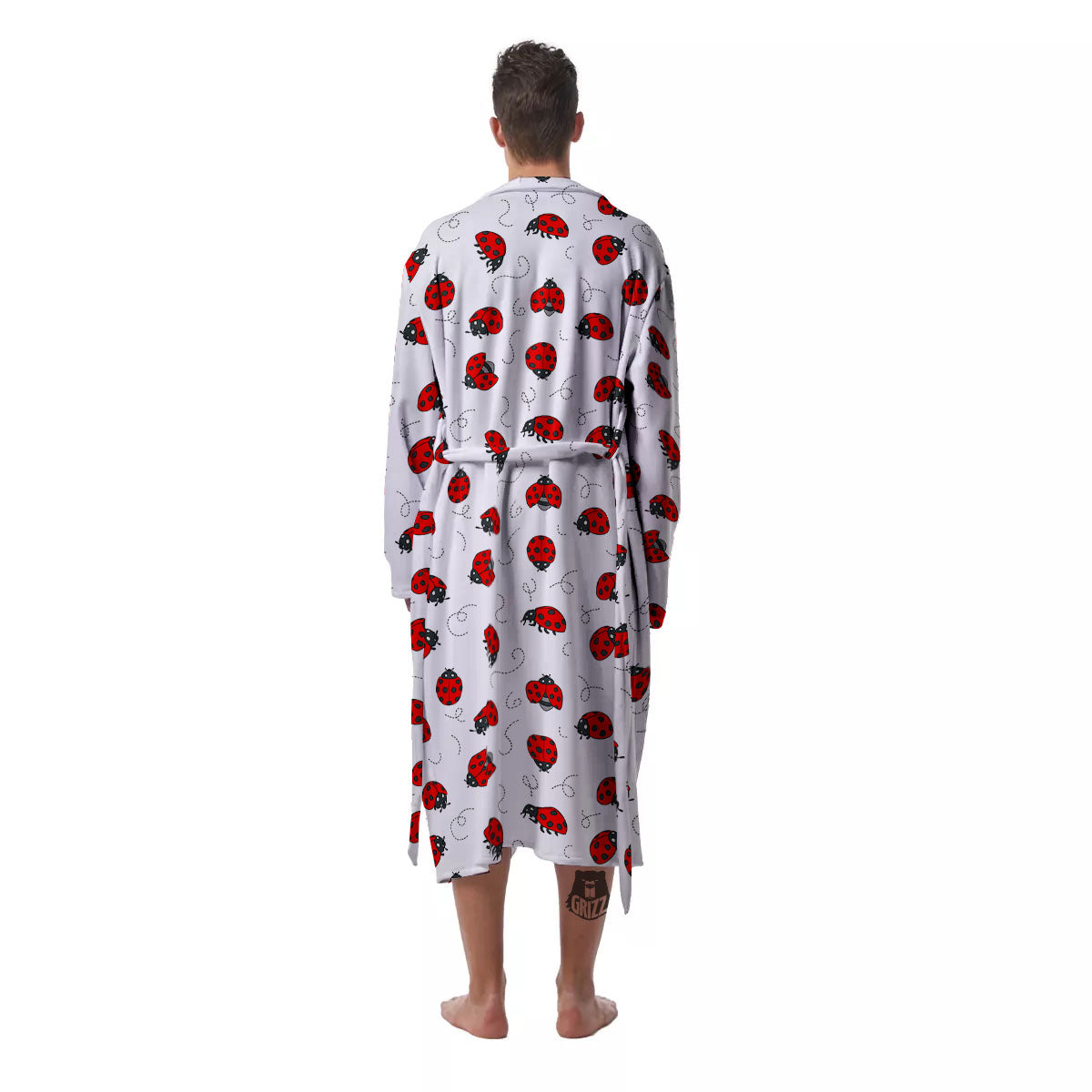 Ladybird Cartoon Print Pattern Men's Robe-grizzshop