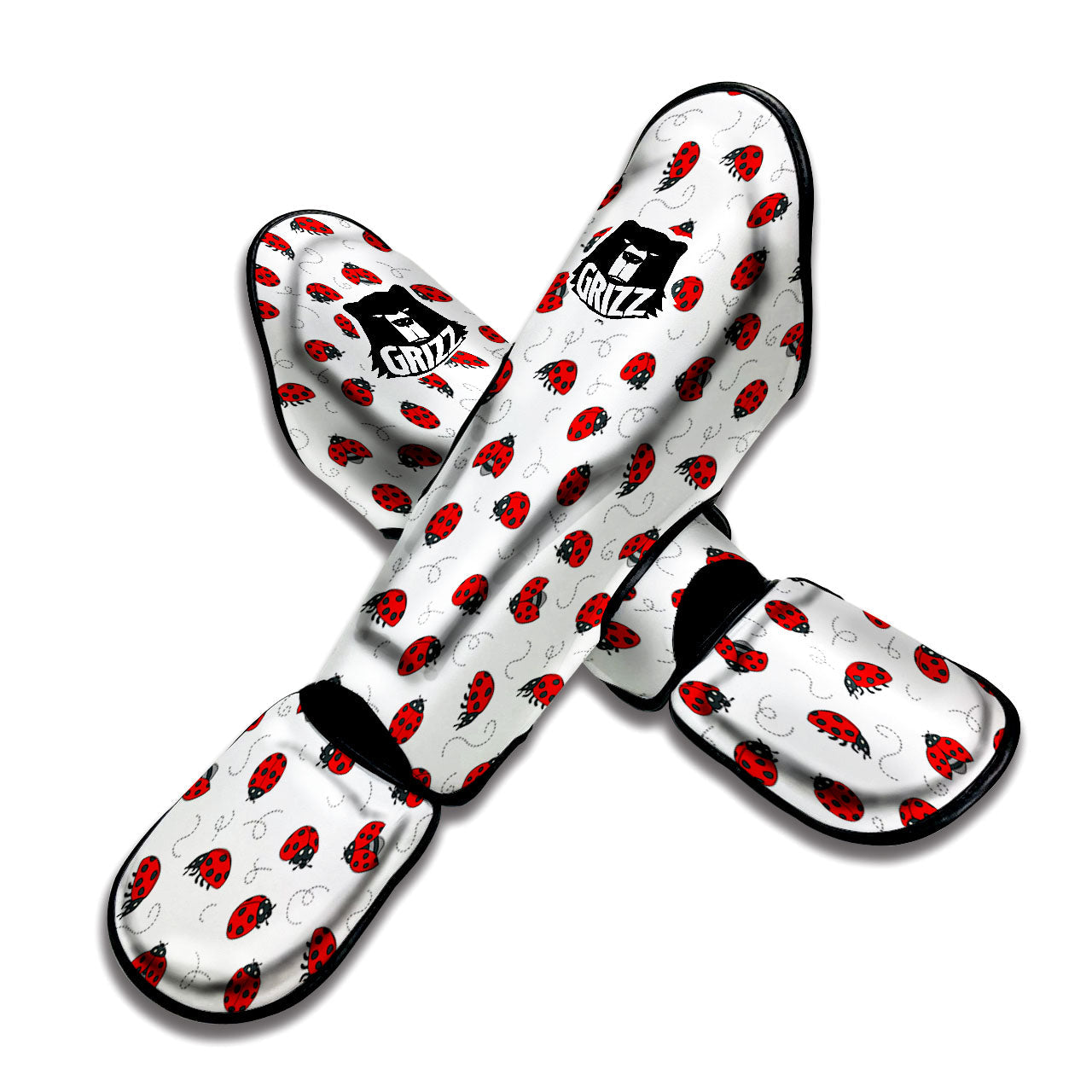 Ladybird Cartoon Print Pattern Muay Thai Shin Guards-grizzshop