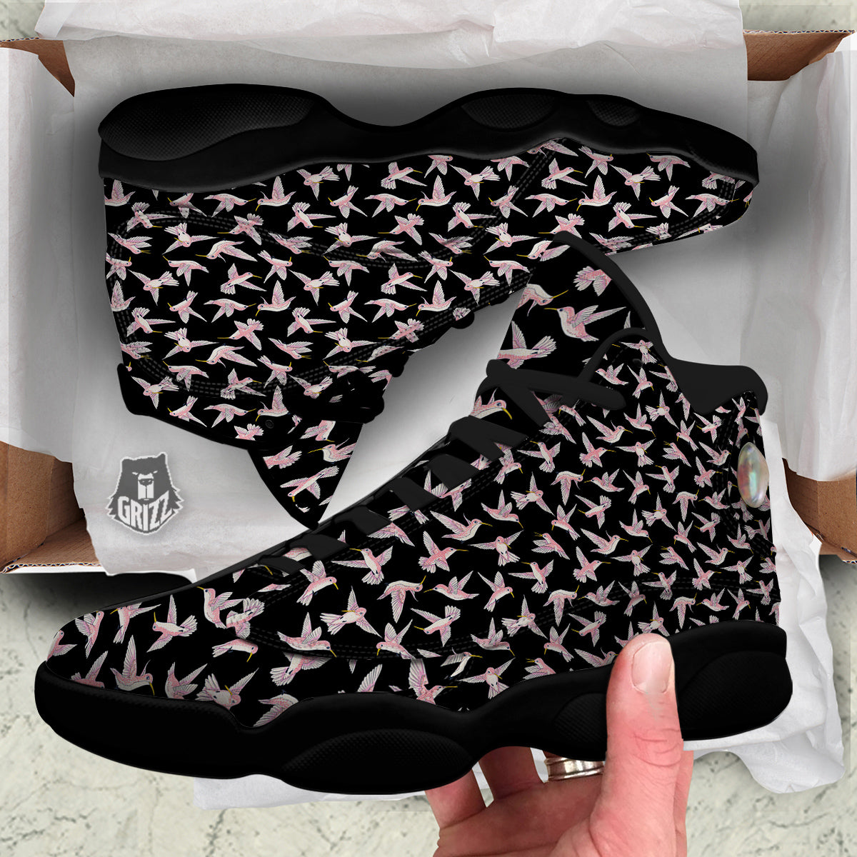 Ladybird Cute Print Pattern Black Basketball Shoes-grizzshop