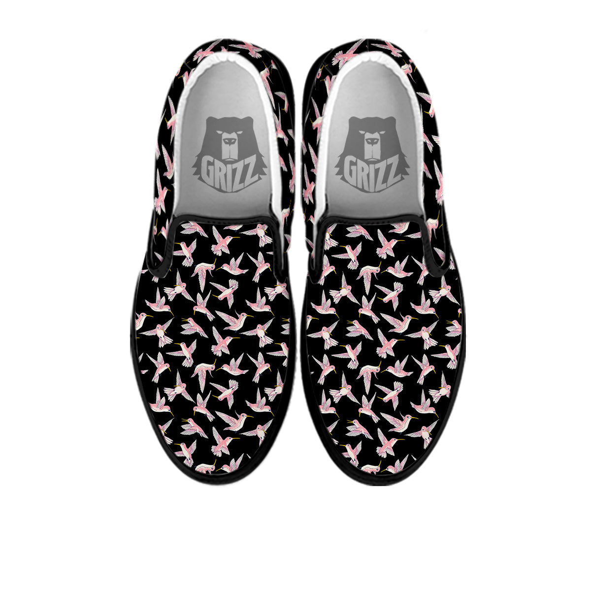 Ladybird Cute Print Pattern Black Slip On Shoes-grizzshop