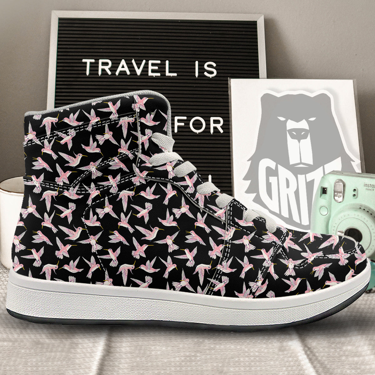 Ladybird Cute Print Pattern High Top Sneakers-grizzshop