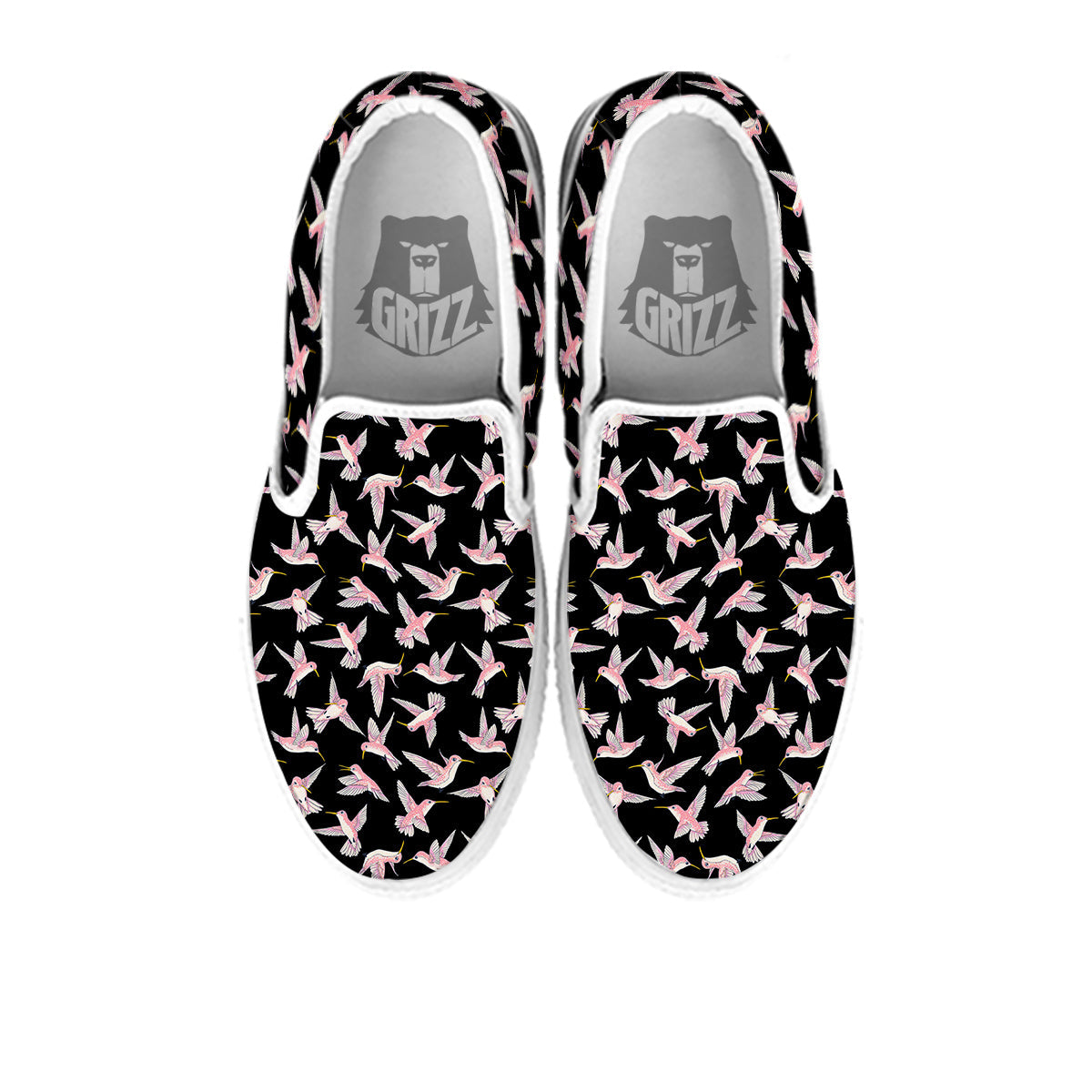 Ladybird Cute Print Pattern White Slip On Shoes-grizzshop
