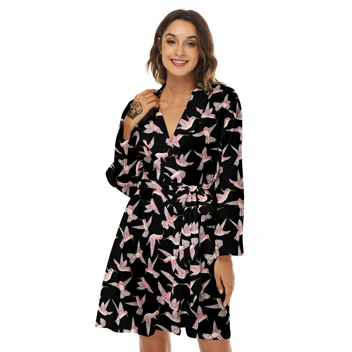 Ladybird Cute Print Pattern Women's Robe-grizzshop