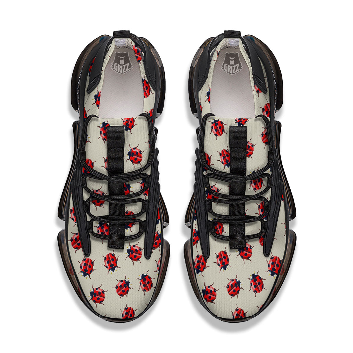 Ladybird Little Print Pattern Black Gym Shoes-grizzshop