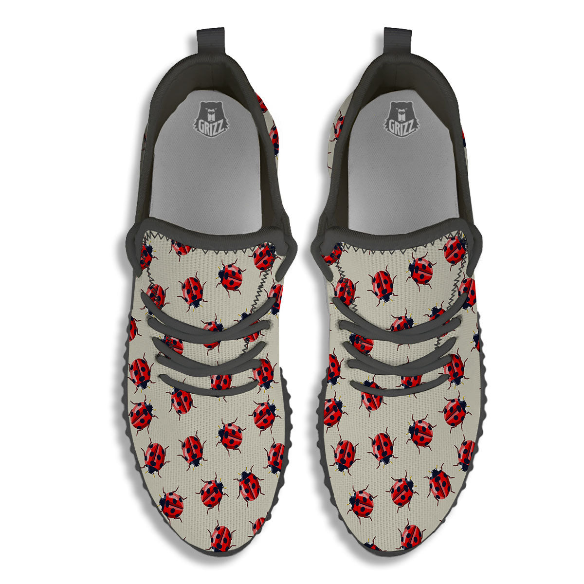 Ladybird Little Print Pattern Black Walking Shoes-grizzshop