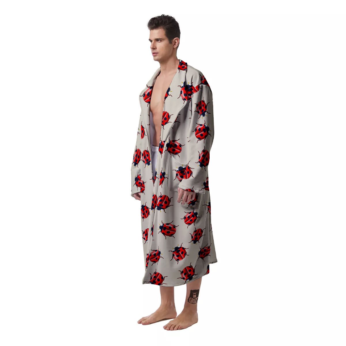 Ladybird Little Print Pattern Men's Robe-grizzshop