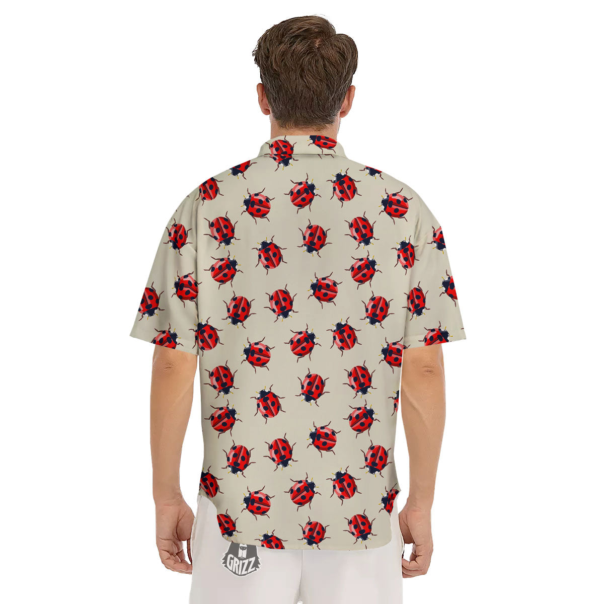 Ladybird Little Print Pattern Men's Short Sleeve Shirts-grizzshop