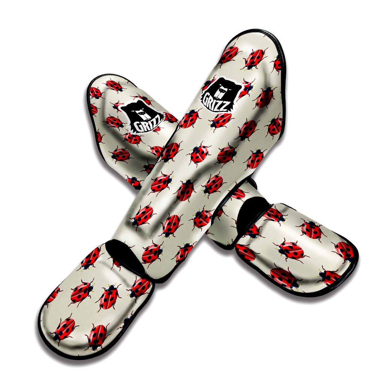 Ladybird Little Print Pattern Muay Thai Shin Guards-grizzshop