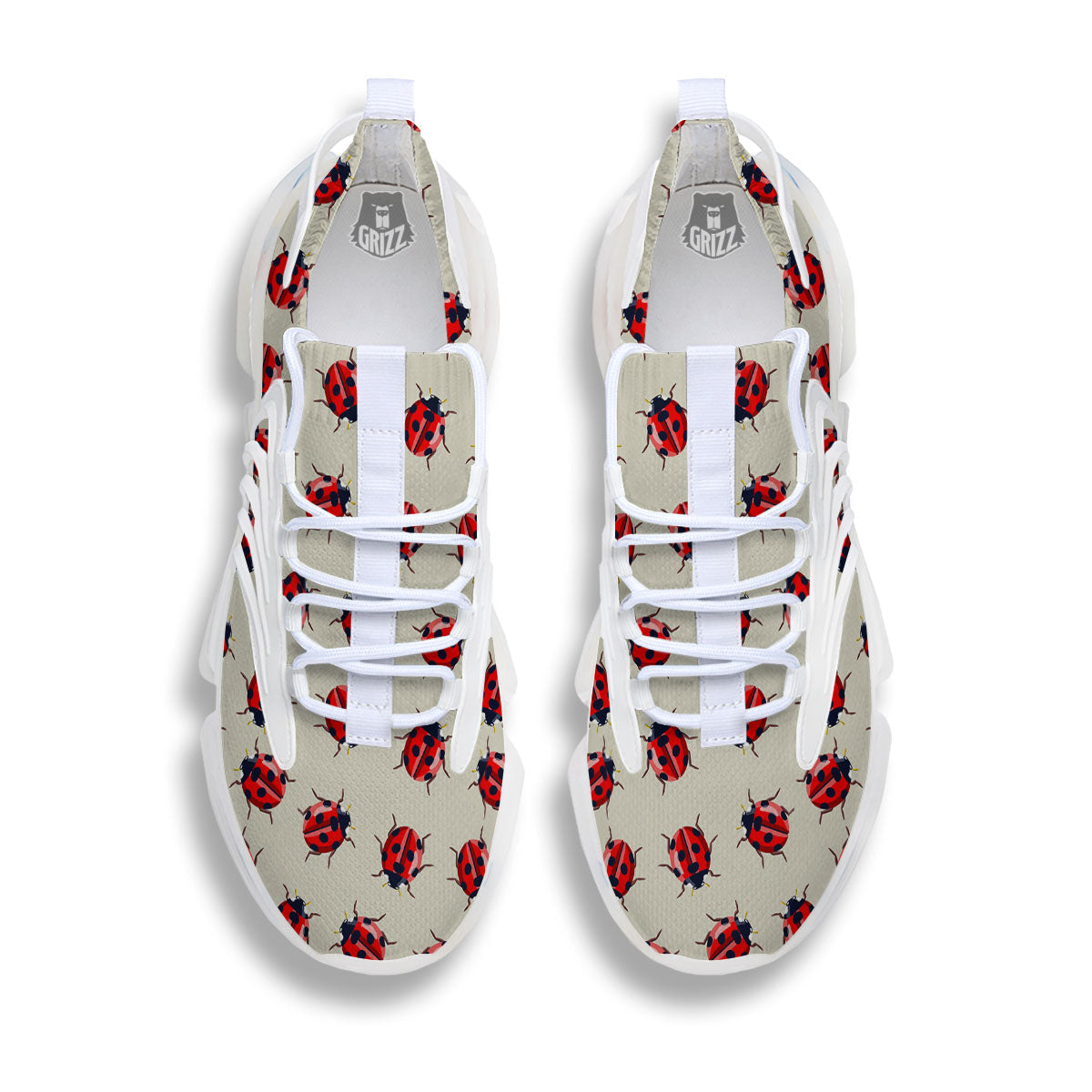 Ladybird Little Print Pattern White Gym Shoes-grizzshop