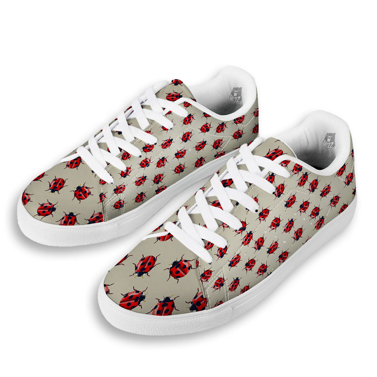 Ladybird Little Print Pattern White Low Top Sneakers-grizzshop