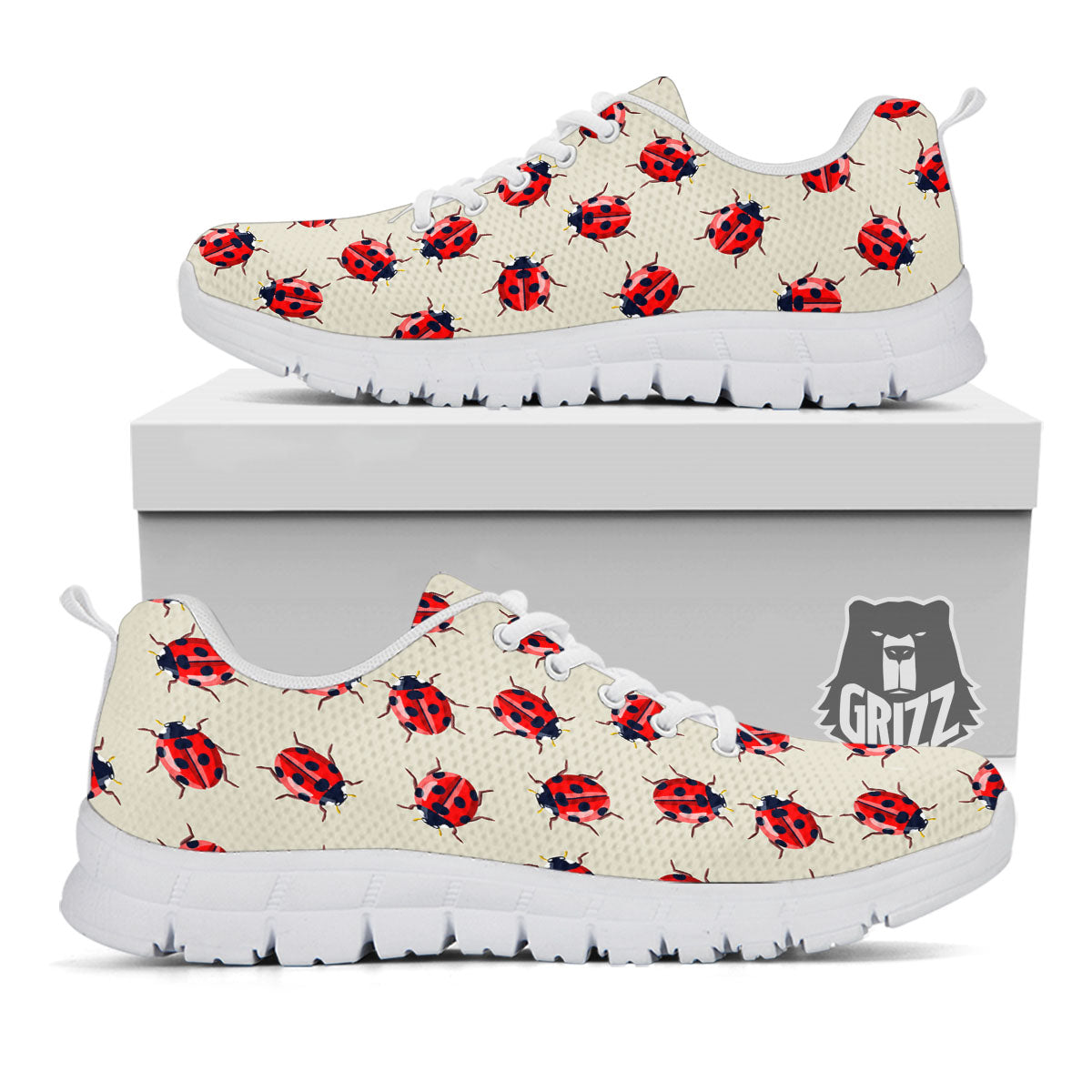 Ladybird Little Print Pattern White Sneaker-grizzshop