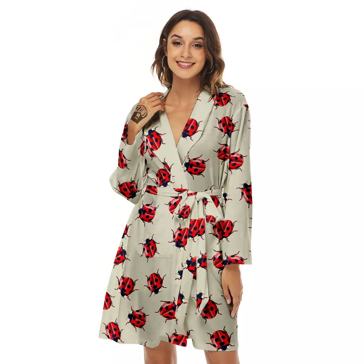 Ladybird Little Print Pattern Women's Robe-grizzshop