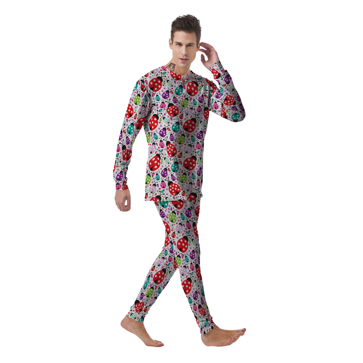 Ladybug Cute Print Pattern Men's Pajamas-grizzshop