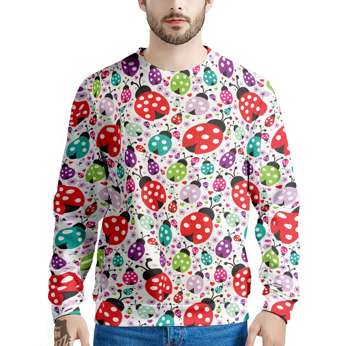Ladybug Cute Print Pattern Men's Sweatshirt-grizzshop