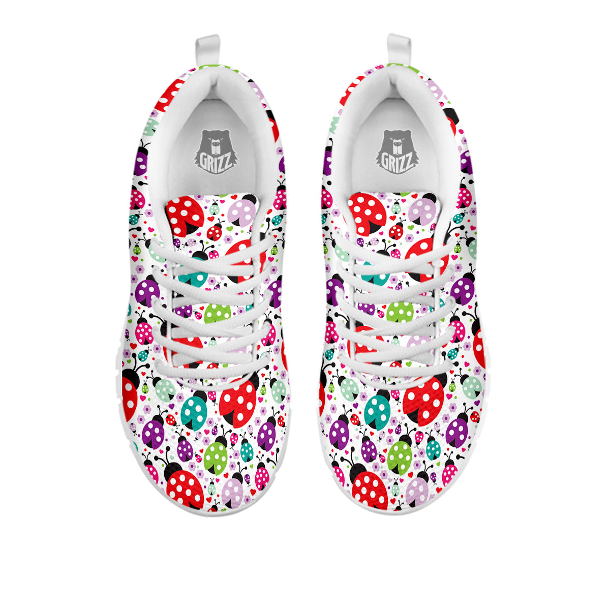 Ladybug Cute Print Pattern White Sneaker-grizzshop
