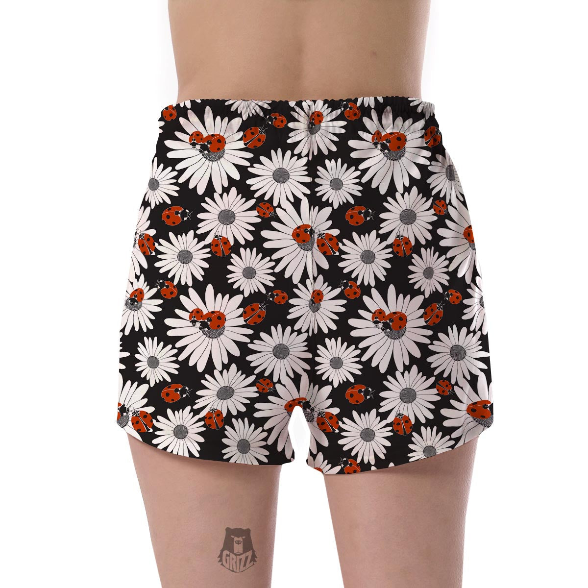 Ladybug Daisy Pattern Print Women's Shorts-grizzshop