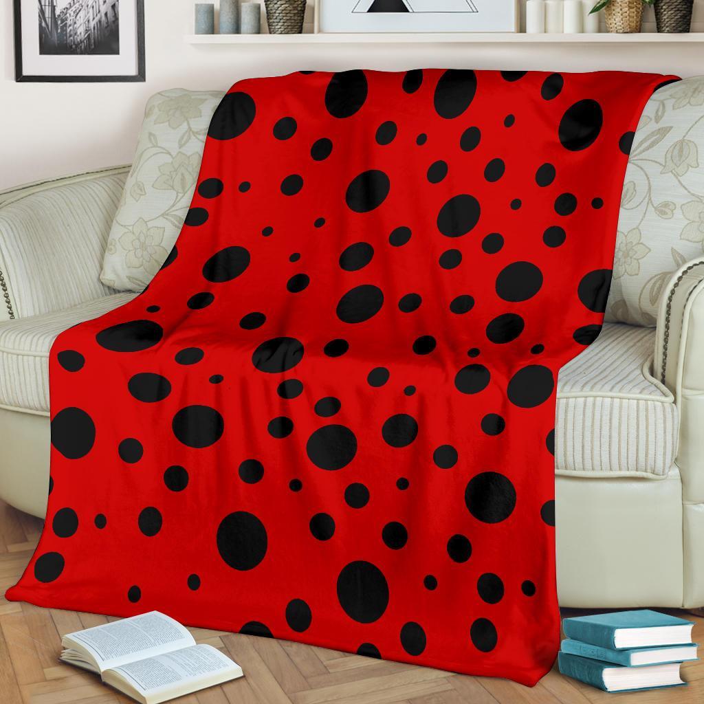 Ladybug Pattern Print Blanket-grizzshop