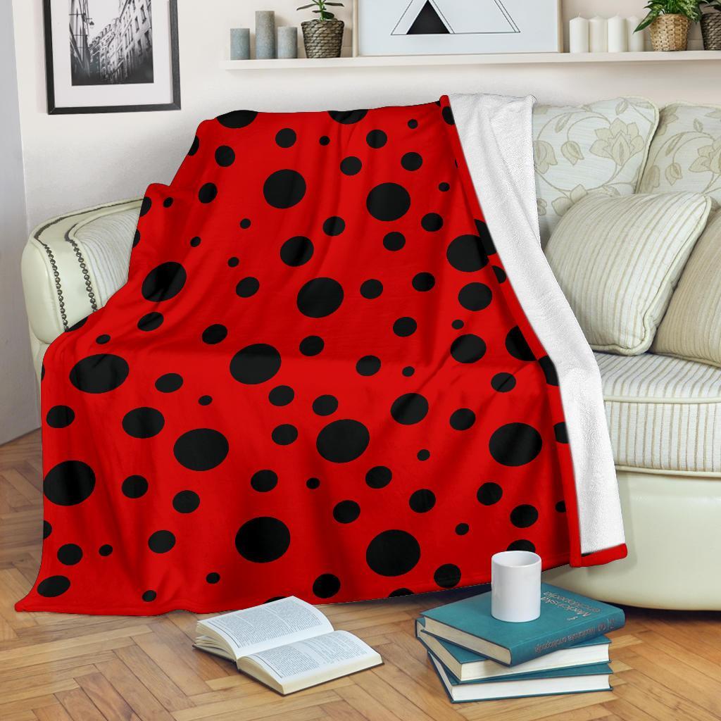 Ladybug Pattern Print Blanket-grizzshop