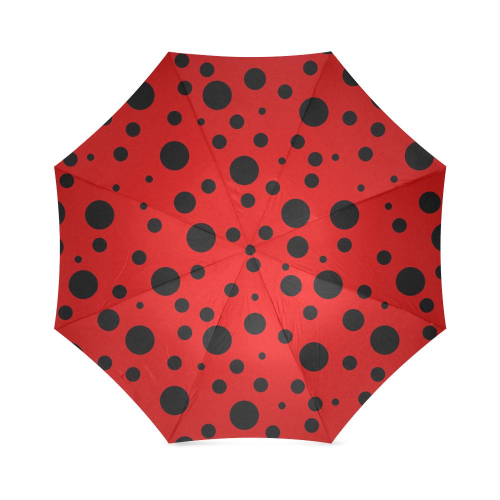 Ladybug Pattern Print Foldable Umbrella-grizzshop