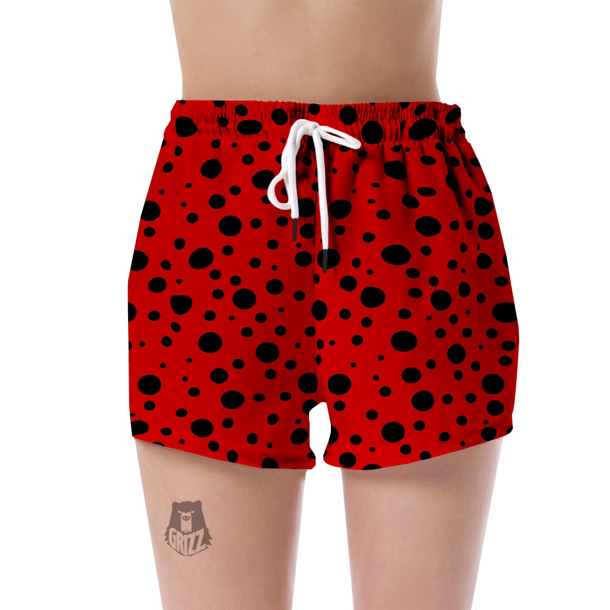 Ladybug Pattern Print Women's Shorts-grizzshop