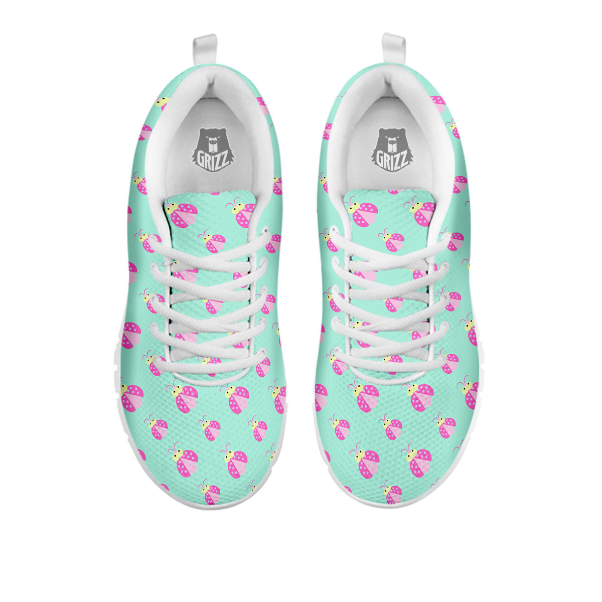 Ladybug Pink Print Pattern White Sneaker-grizzshop
