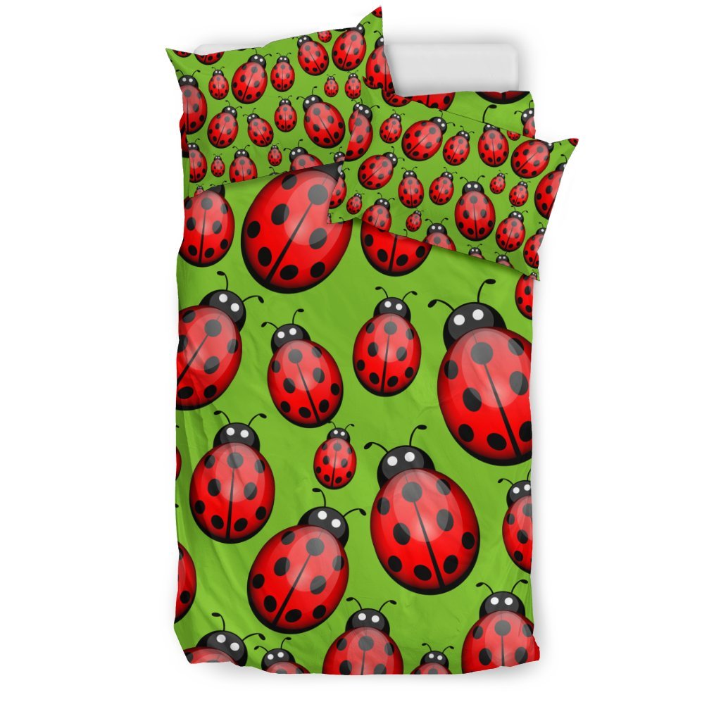 Ladybug Print Pattern Duvet Cover Bedding Set-grizzshop