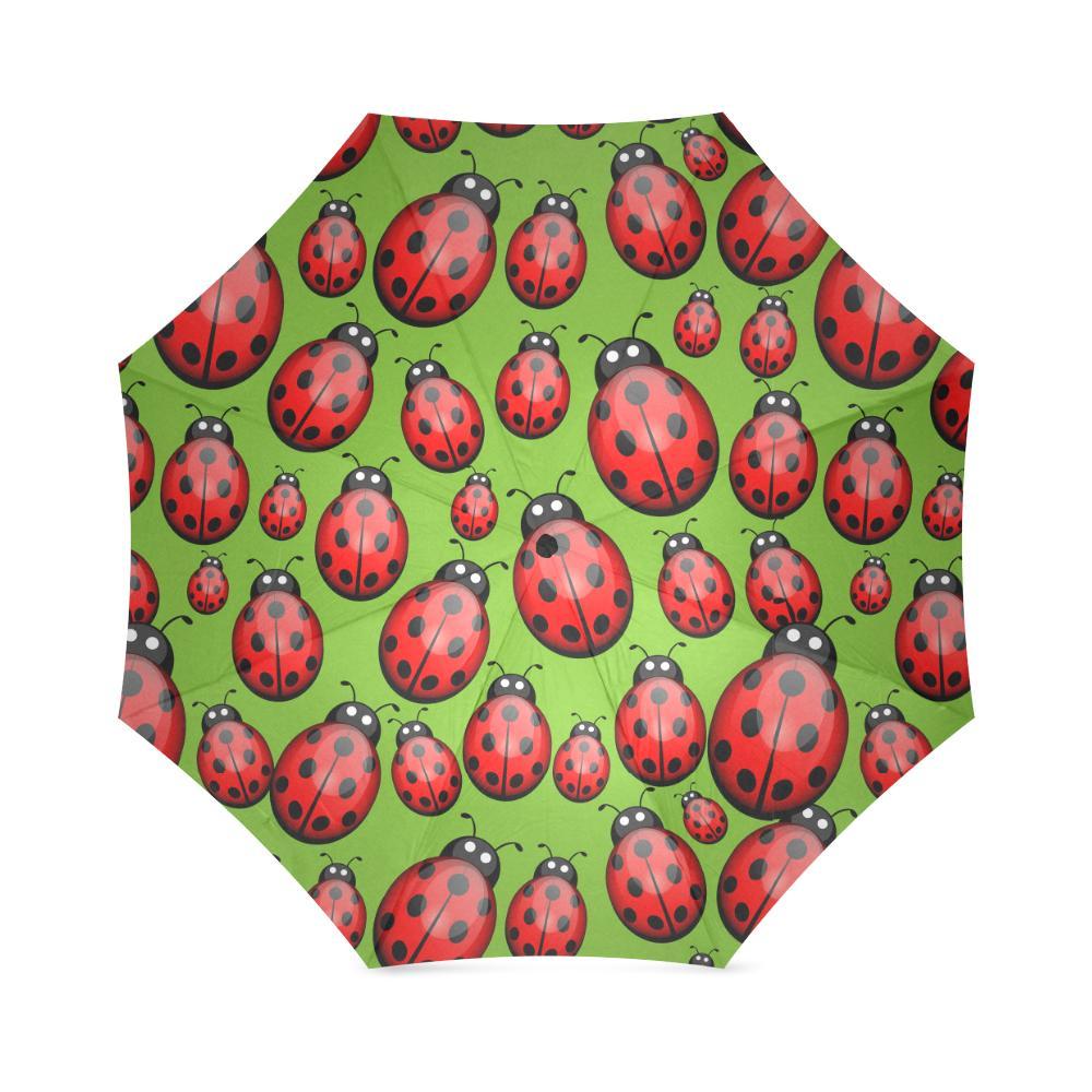 Ladybug Print Pattern Foldable Umbrella-grizzshop