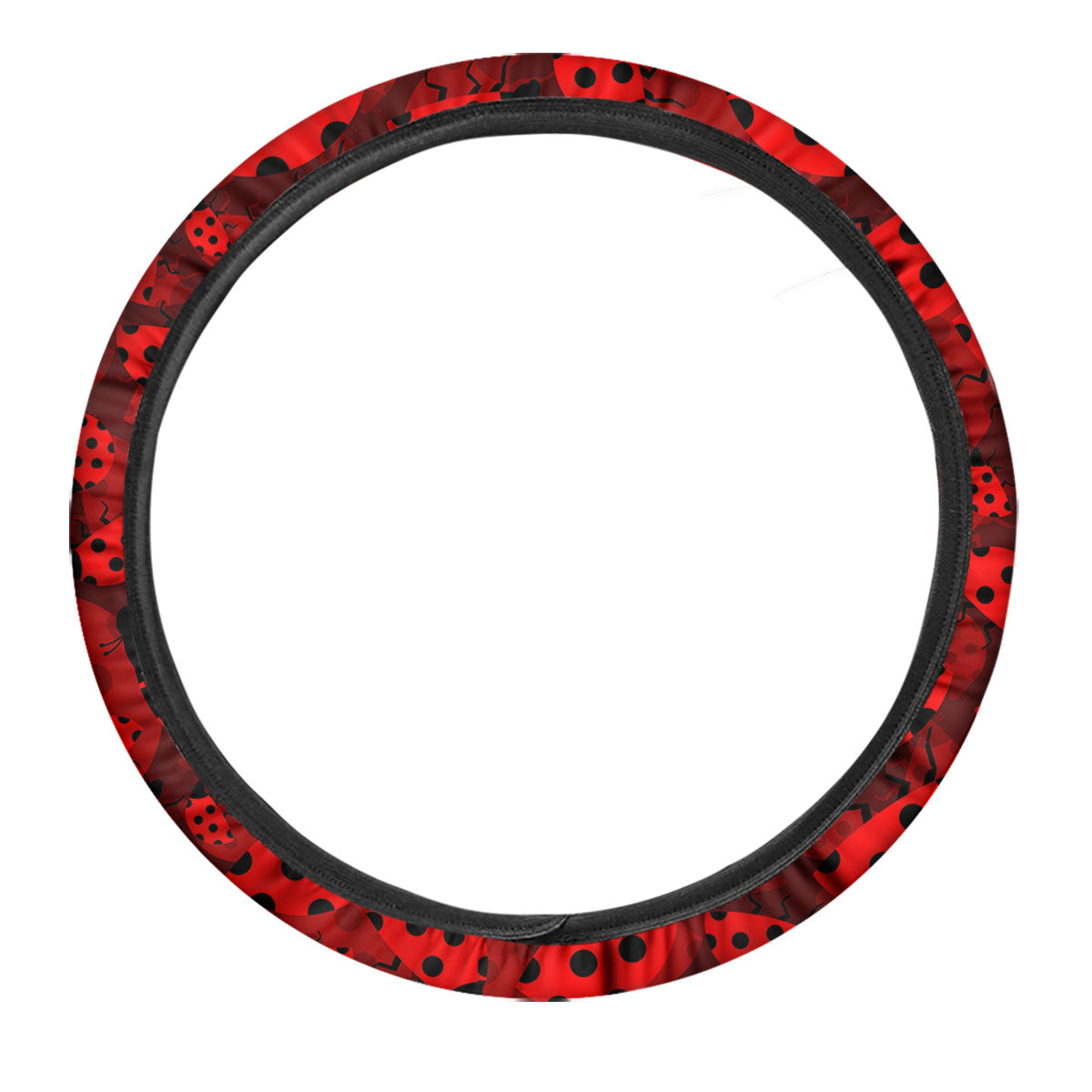 Ladybug Red Print Pattern Car Steering Wheel Cover-grizzshop