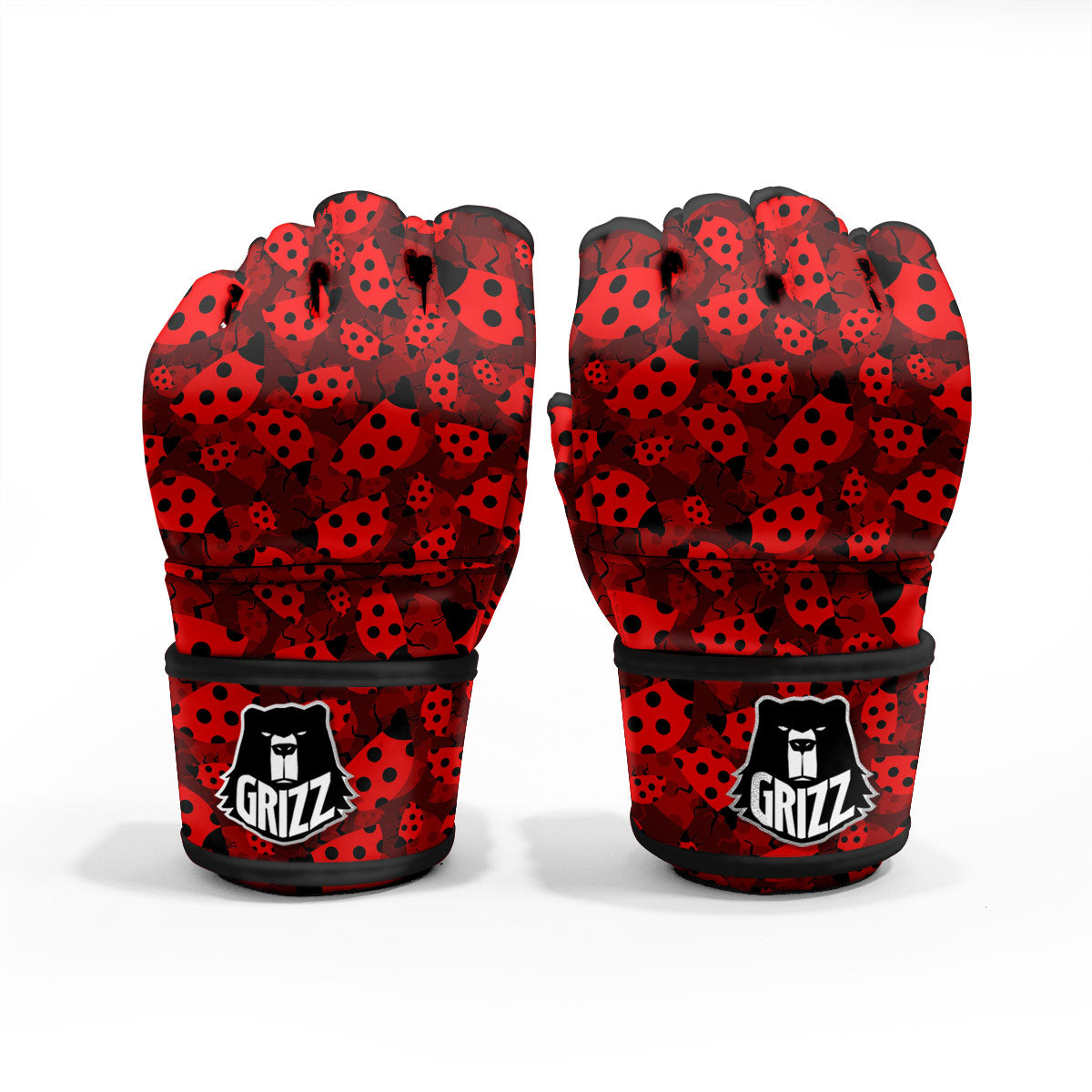 Ladybug Red Print Pattern MMA Gloves-grizzshop