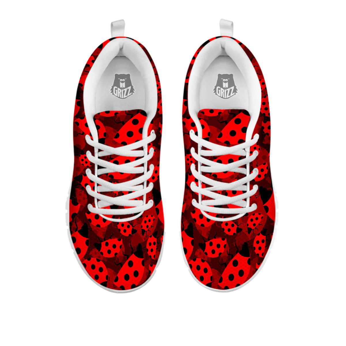 Ladybug Red Print Pattern White Sneaker-grizzshop