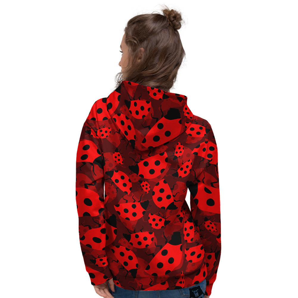 Ladybug Red Print Pattern Women's Hoodie-grizzshop