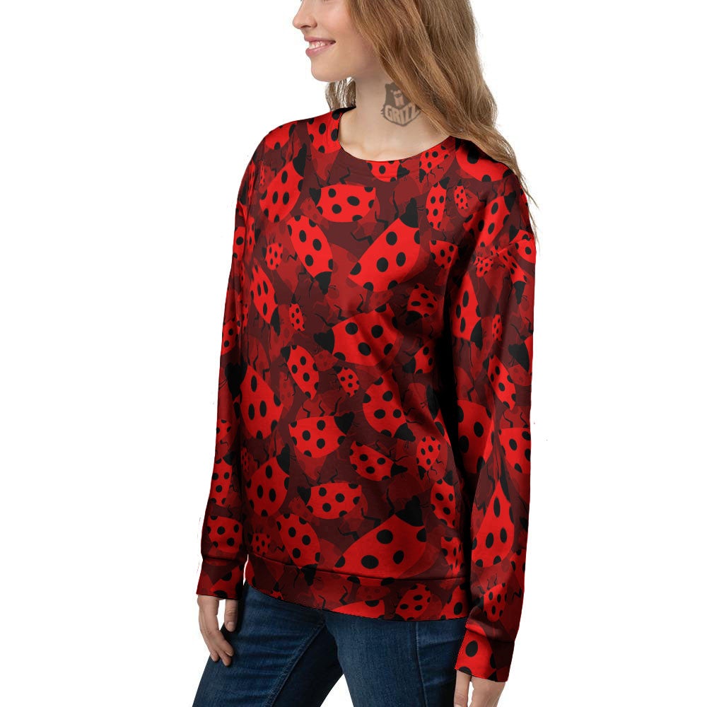 Ladybug Red Print Pattern Women's Sweatshirt-grizzshop
