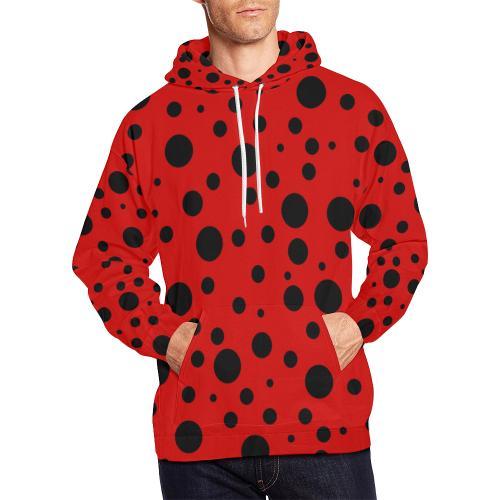 Ladybug Pattern Print Men Pullover Hoodie-grizzshop