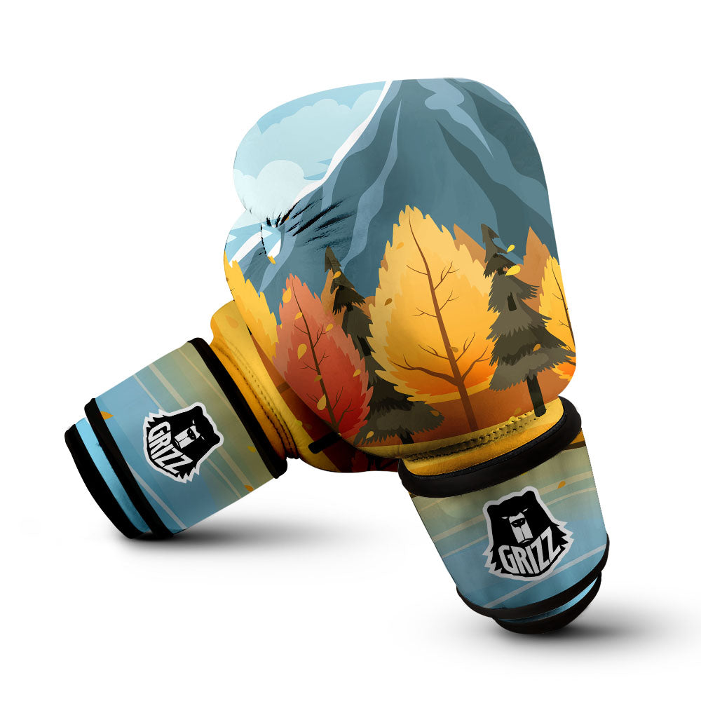 Lake Autumn Print Boxing Gloves-grizzshop