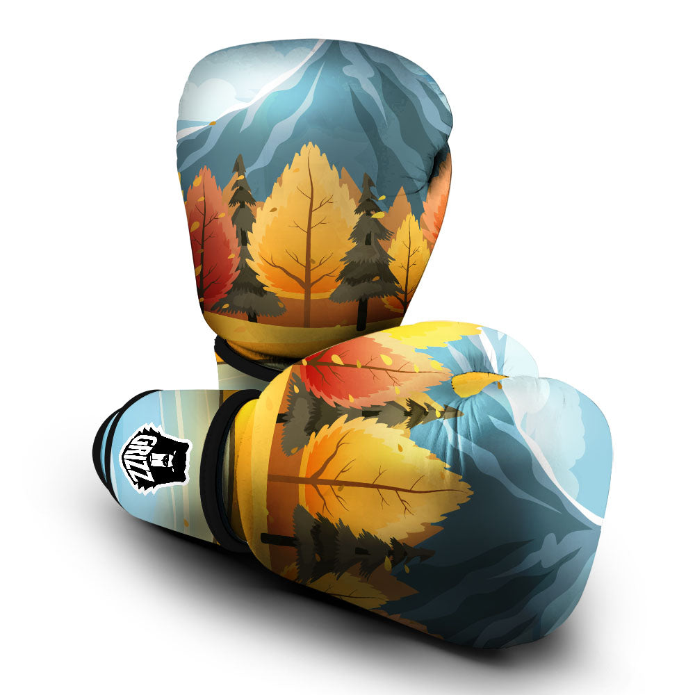 Lake Autumn Print Boxing Gloves-grizzshop