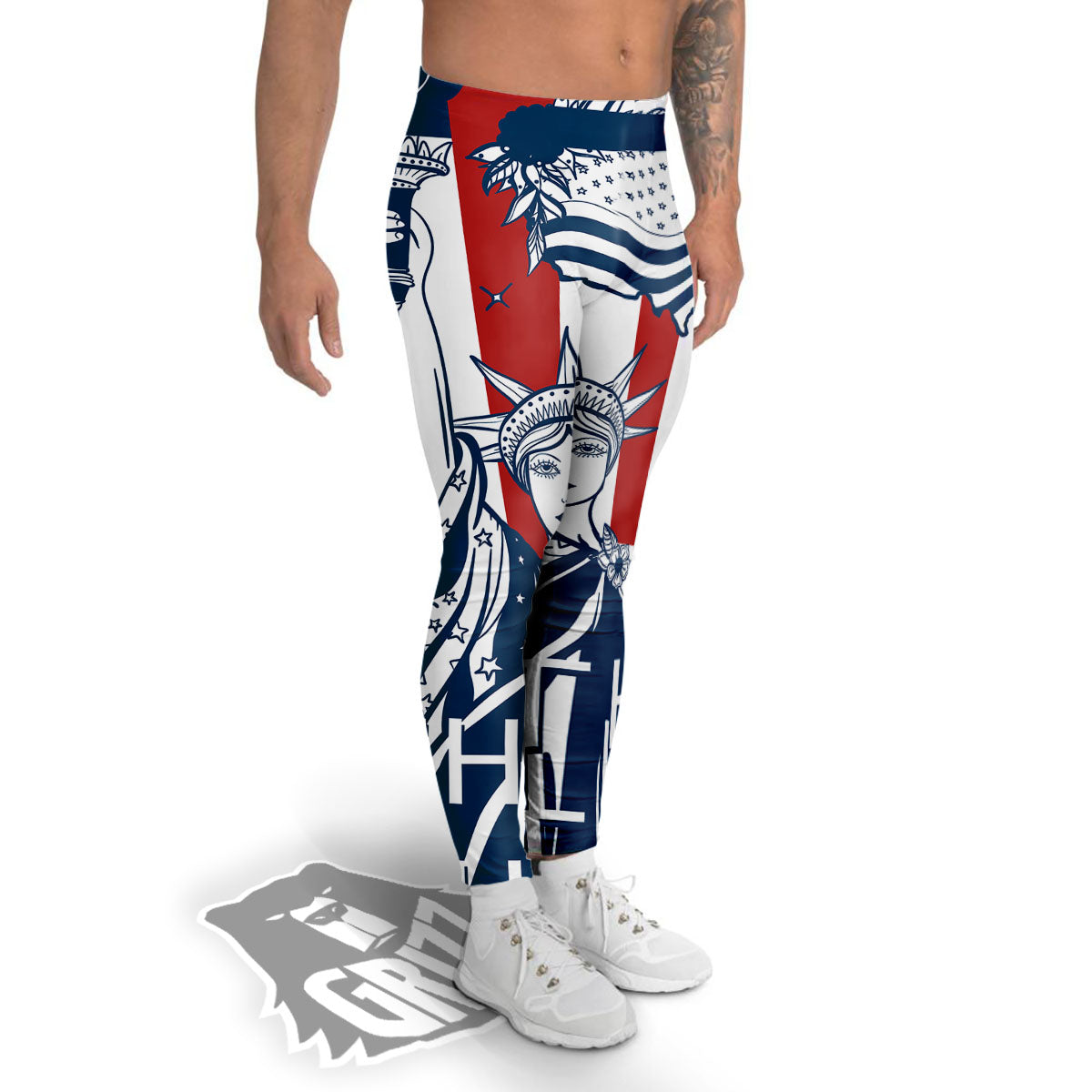 Land Of Liberty American Print Men's Leggings-grizzshop