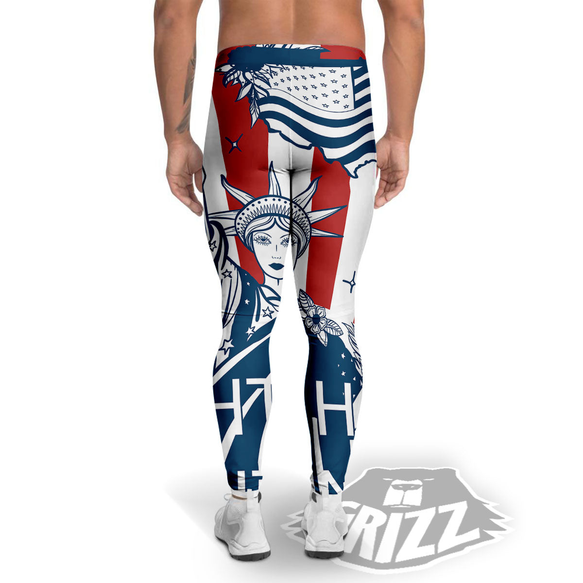 Land Of Liberty American Print Men's Leggings-grizzshop