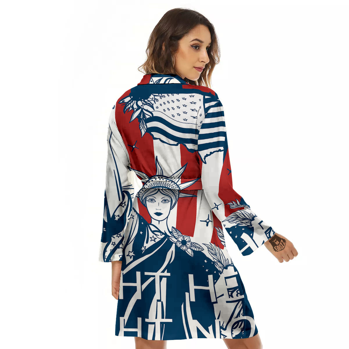 Land Of Liberty American Print Women's Robe-grizzshop