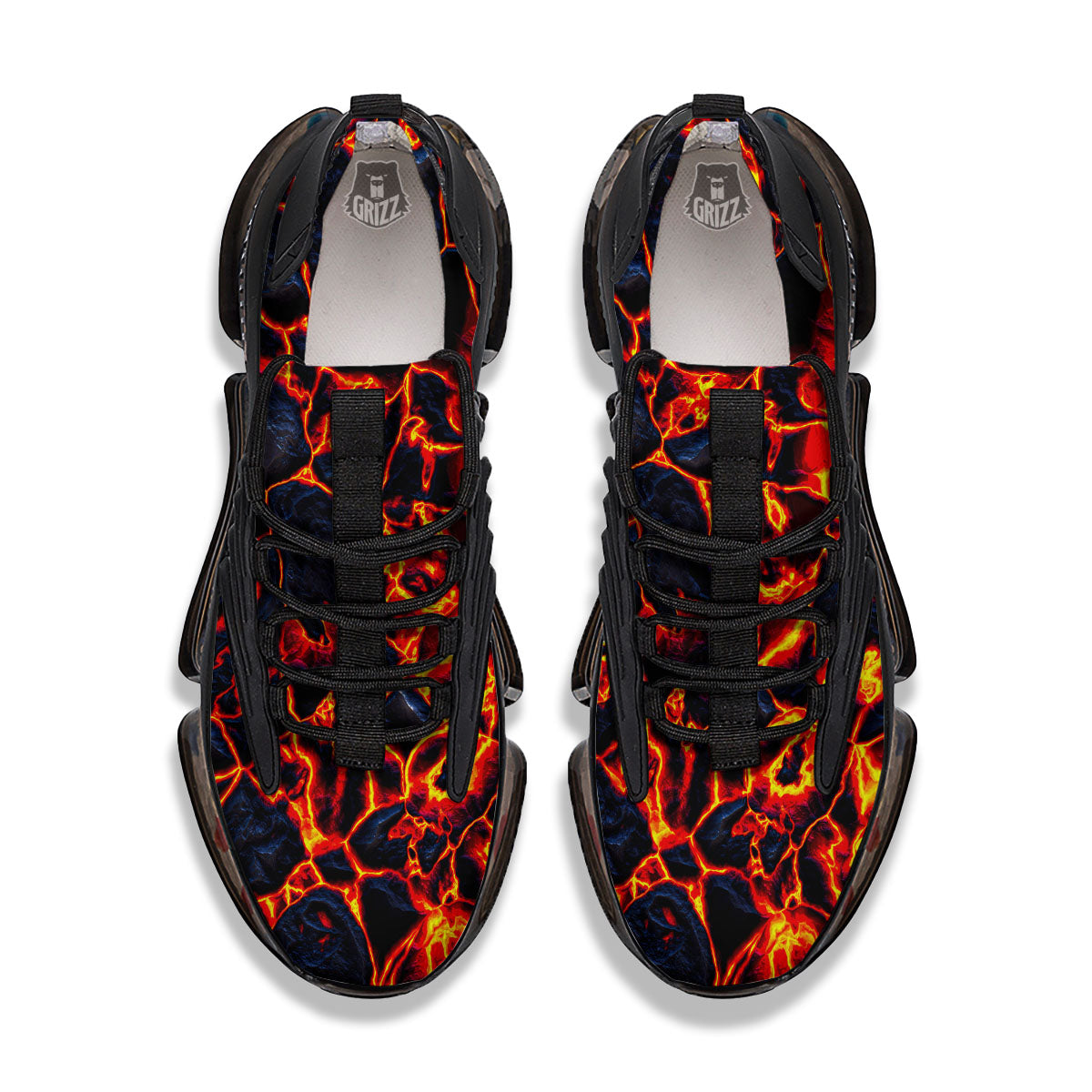 Lava Molten Print Black Gym Shoes-grizzshop