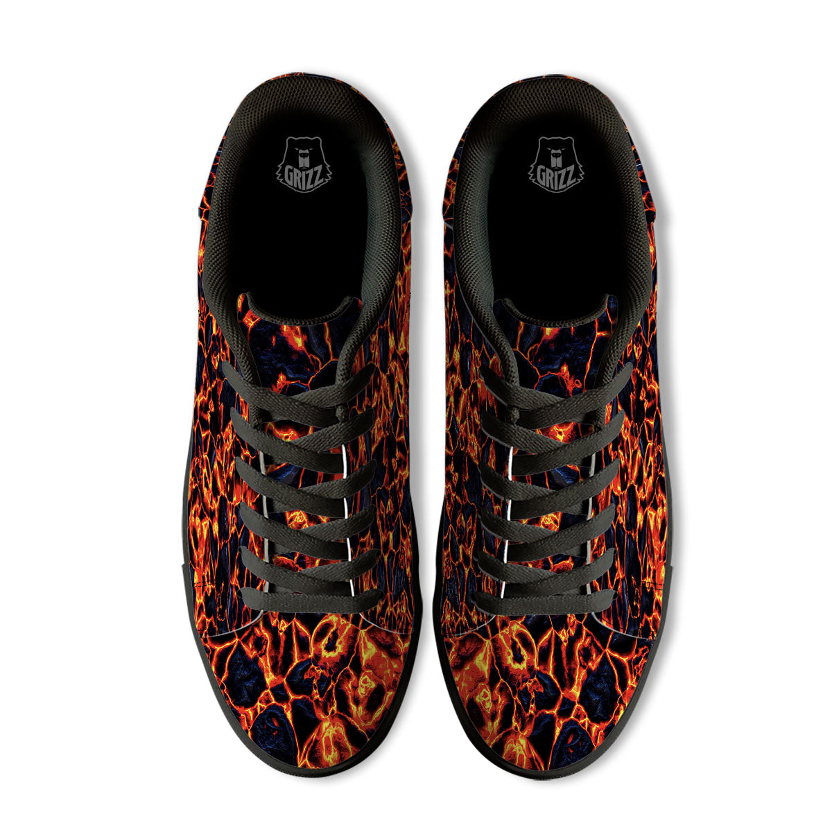 Lava Molten Print Black Low Top Sneakers-grizzshop