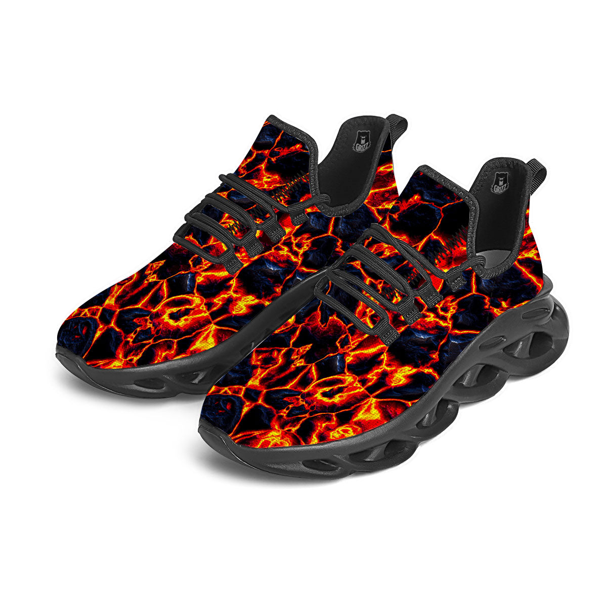 Lava Molten Print Black Running Shoes-grizzshop