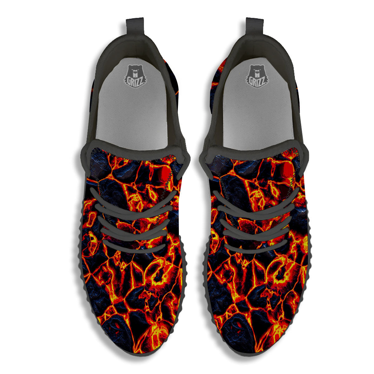 Lava Molten Print Black Walking Shoes-grizzshop