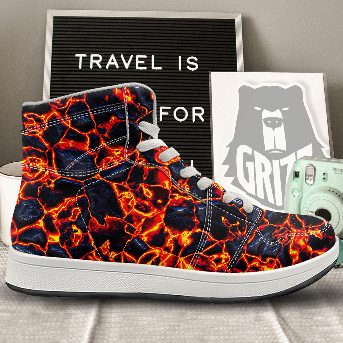 Lava Molten Print High Top Sneakers-grizzshop