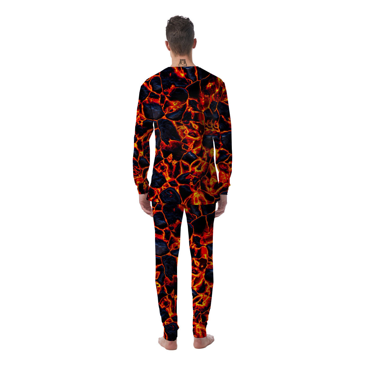Lava Molten Print Men's Pajamas-grizzshop