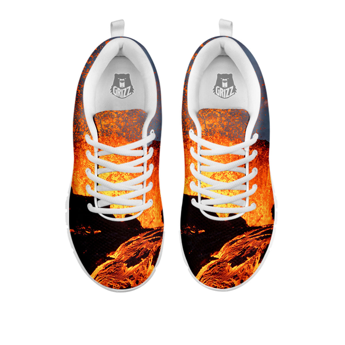 Lava Volcano Print White Sneaker-grizzshop
