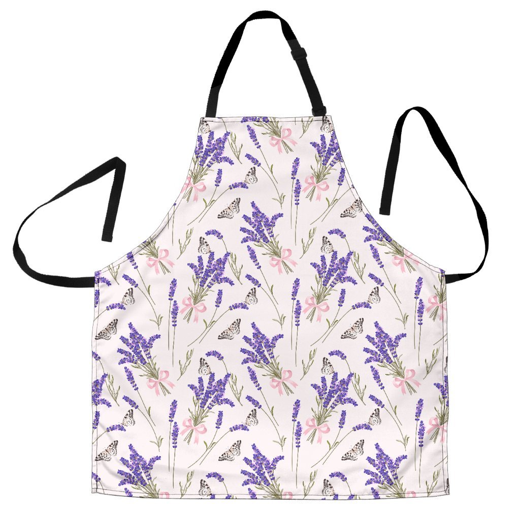 Lavender Floral Print Pattern Women's Apron-grizzshop