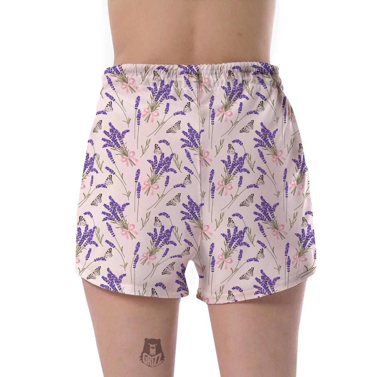 Lavender Floral Print Pattern Women's Shorts-grizzshop